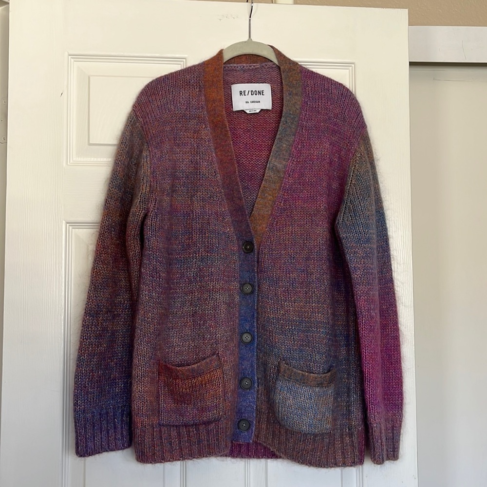ReDone 90’s space dye rainbow cardigan; excellent condition and very cozy!